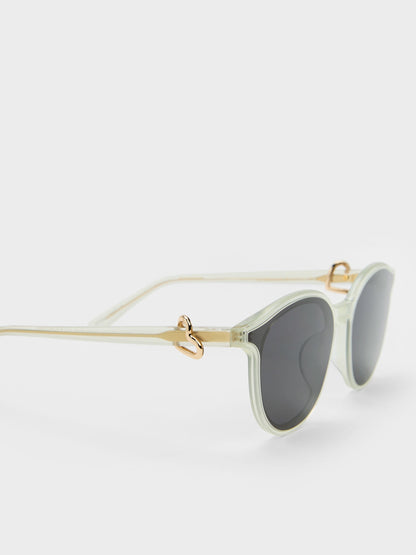 CHARLES & KEITH Special Offer | Ciara Heart-Motif Sunglasses - Mint Green