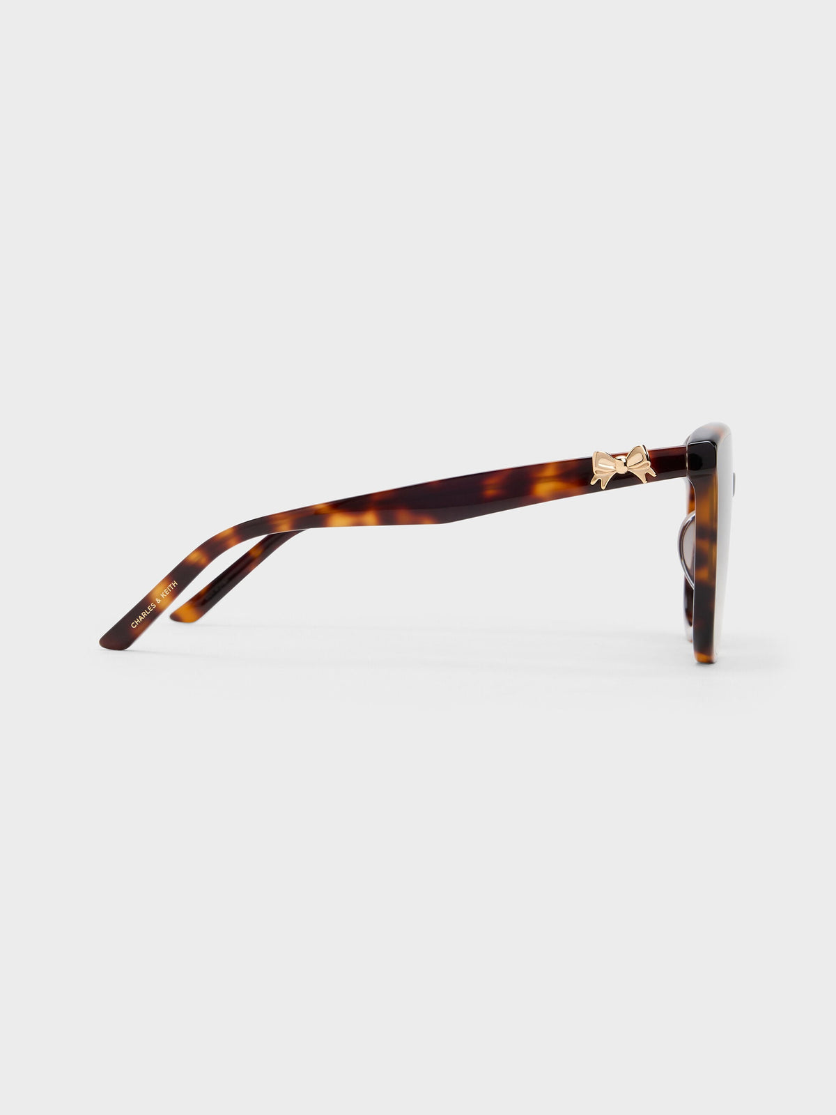 CHARLES & KEITH Smart Buy | Paige Bow Square Sunglasses - T. Shell
