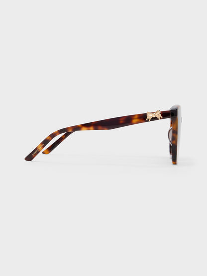 CHARLES & KEITH Smart Buy | Paige Bow Square Sunglasses - T. Shell