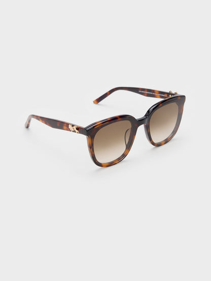 CHARLES & KEITH Smart Buy | Paige Bow Square Sunglasses - T. Shell