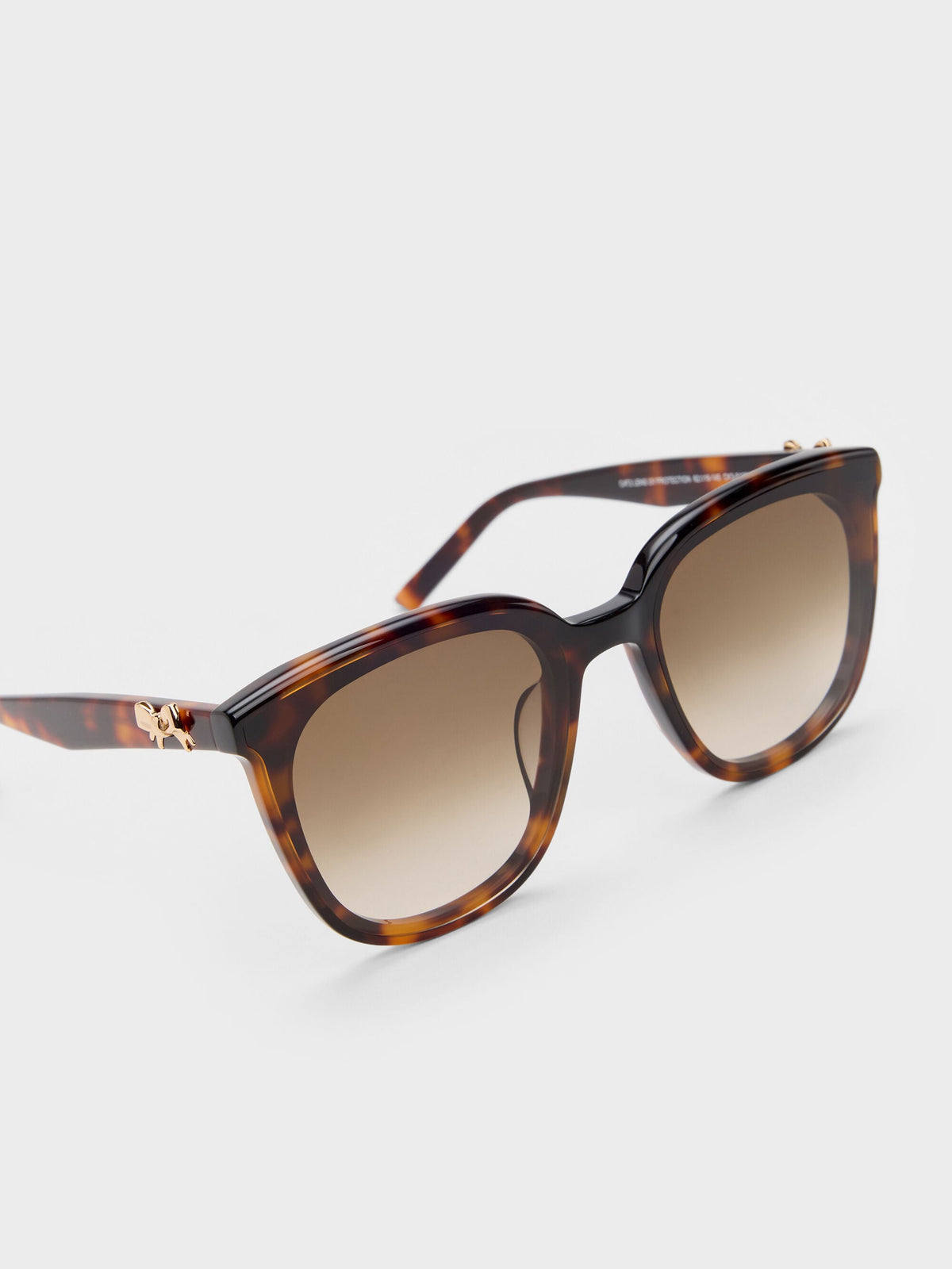 CHARLES & KEITH Smart Buy | Paige Bow Square Sunglasses - T. Shell
