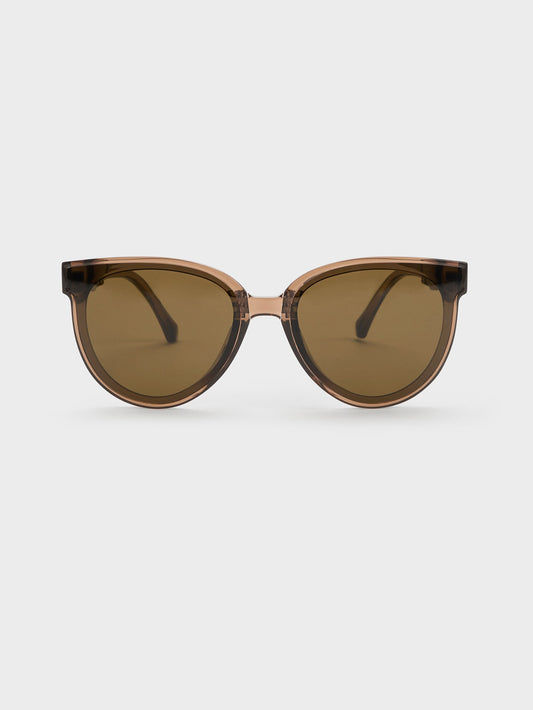 CHARLES & KEITH Featured | Brea Foldable Aviator Sunglasses - Chestnut Brown