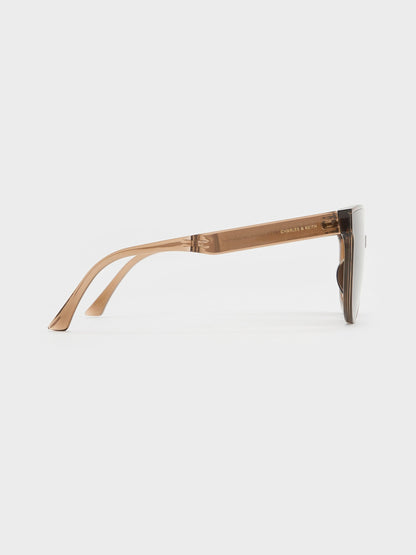 CHARLES & KEITH Featured | Brea Foldable Aviator Sunglasses - Chestnut Brown