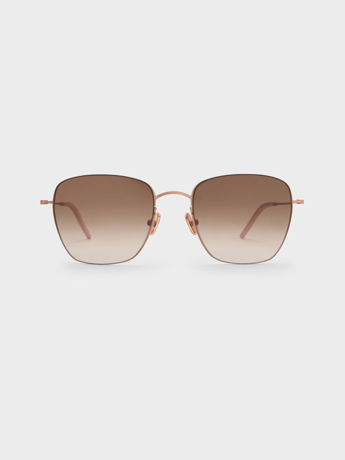 CHARLES & KEITH Premium | Miranda Square Sunglasses - Rose Gold