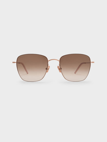 CHARLES & KEITH Premium | Miranda Square Sunglasses - Rose Gold