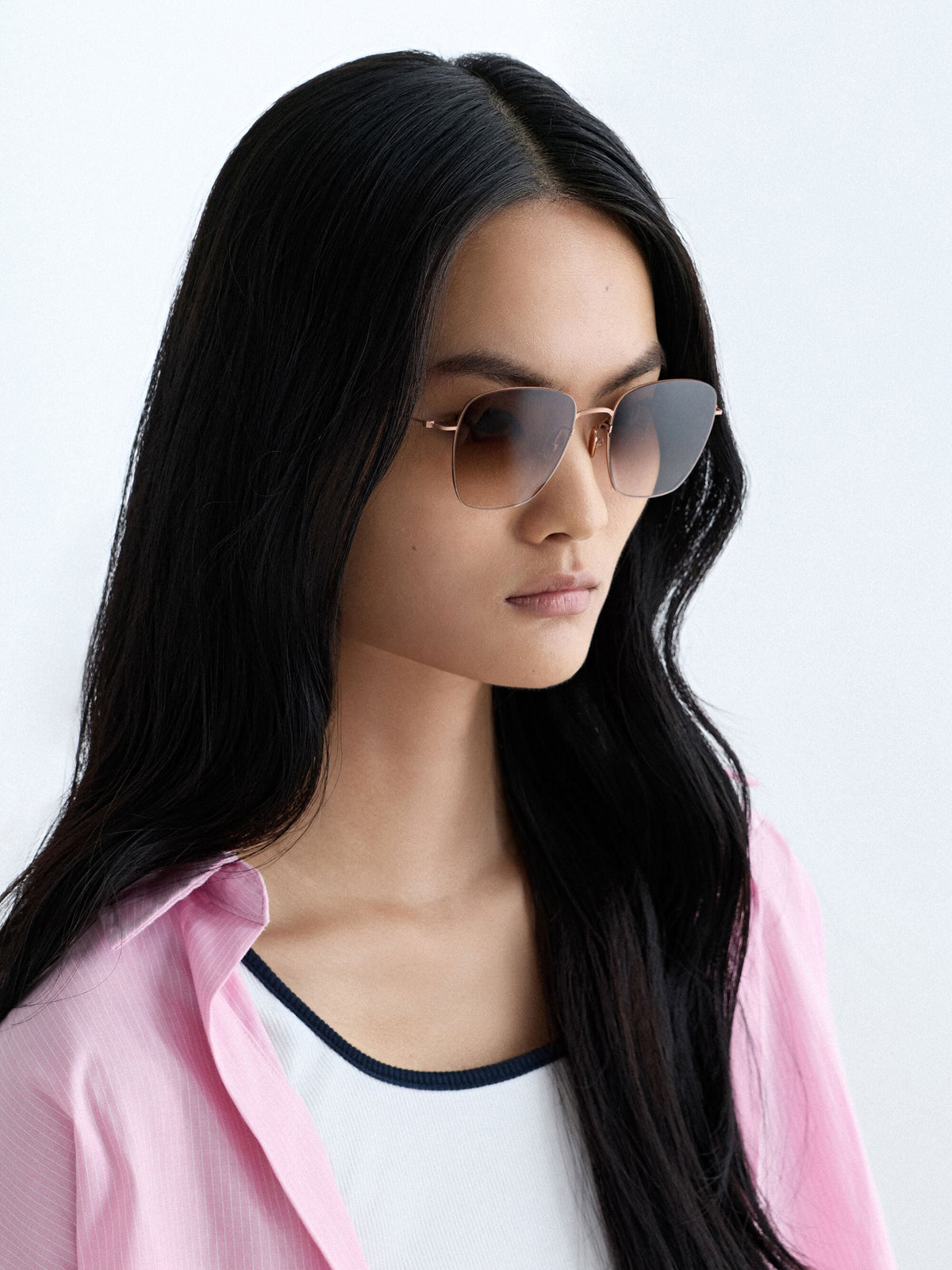 CHARLES & KEITH Premium | Miranda Square Sunglasses - Rose Gold