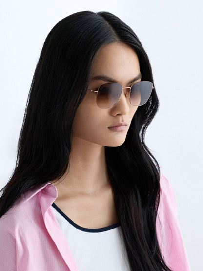 CHARLES & KEITH Premium | Miranda Square Sunglasses - Rose Gold