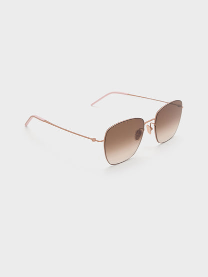 CHARLES & KEITH Premium | Miranda Square Sunglasses - Rose Gold