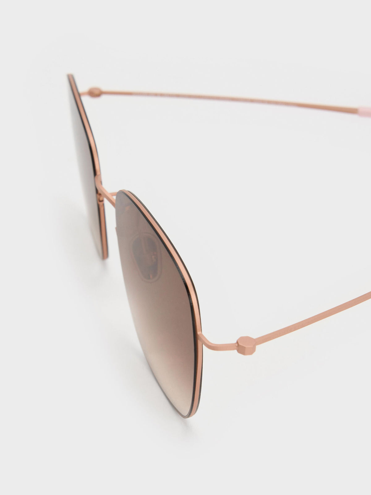 CHARLES & KEITH Premium | Miranda Square Sunglasses - Rose Gold