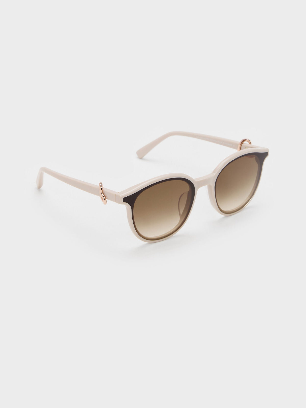 CHARLES & KEITH Best Seller | Ciara Heart-Motif Sunglasses - Oat