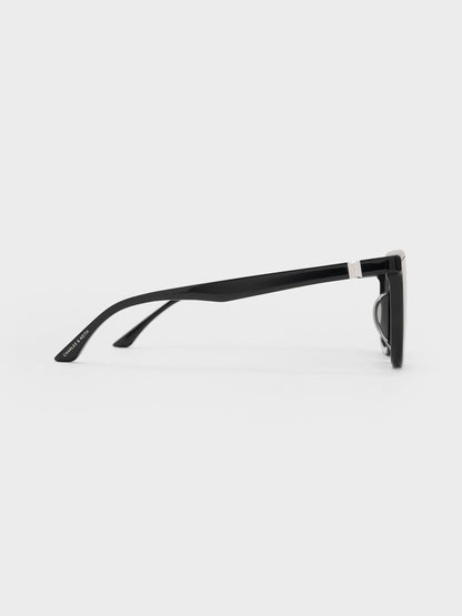 CHARLES & KEITH Deals | Maude Square Sunglasses - Black
