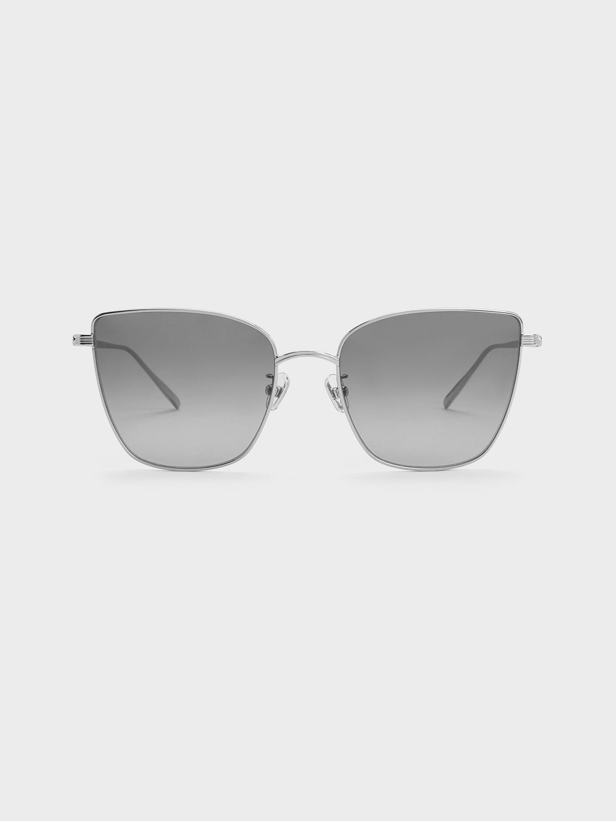 CHARLES & KEITH Premium | Livonia Crystal Square Sunglasses - Silver