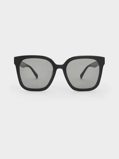 CHARLES & KEITH Smart Buy | Gabine Oversized Butterfly Sunglasses - Black
